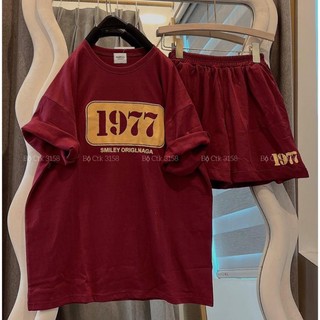 Sét bộ đùi nữ form rộng unisex 3158 cotton khô 1977