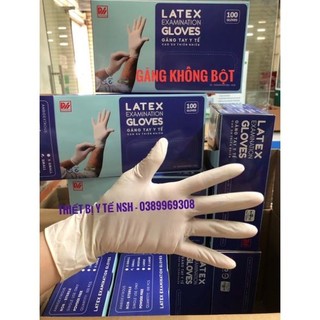 ❤️ hộp 100 cái găng tay cao su y tế latex không bột duy hàng,găng tay y tế duy hàng latex không bột