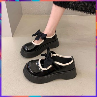 Giày da nơ kiểu retro-2023 mẫu mới giầy oxford nữ