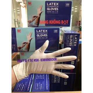 ❤️ hộp 50 đôi găng tay cao su y tế latex không bột duy hàng,găng tay y tế duy hàng latex không bột