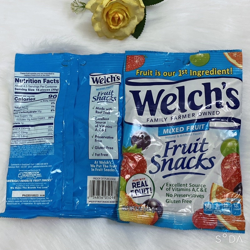 Kẹo dẻo Trái Cây Welch’s Fuit Snacks 142gam.