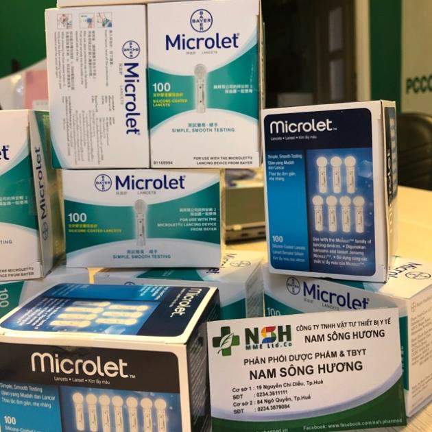 ❤️Hộp 100 cây Kim lấy chích máu đường huyết kim tiểu đường MICROLET BAYER hộp xanh kim lấy máu chích