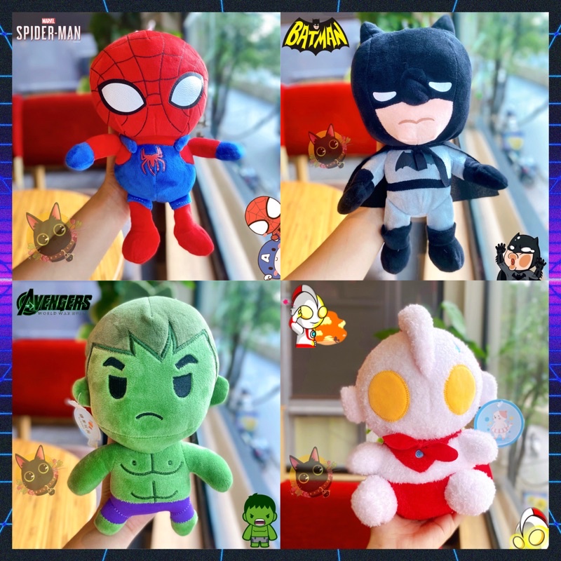 💥15 mẫu💥 Siêu anh hùng nhồi bông mini nhiều mẫu 💥 Búp bê siêu nhân nhí cho bé, gấu bông người nhện batman superman hulk