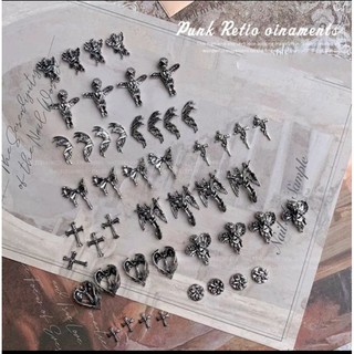 Charm bạc thiên thần có cánh,thánh giá,charm rồng đen nail gắn móng bán lẻ cái