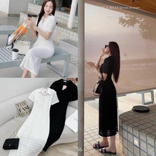 Váy ren body nút dáng dài tôn dáng, đầm ren body trắng, đen