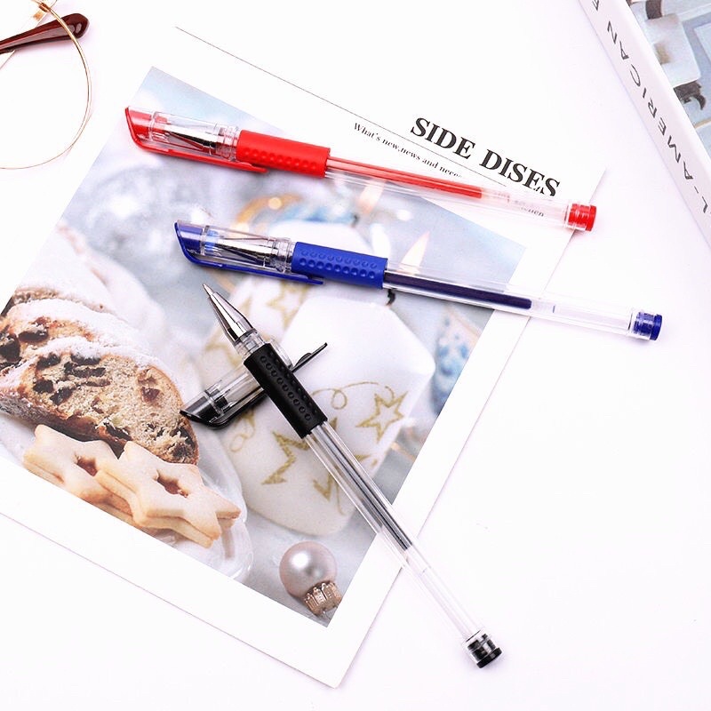 10 bút bi gel bút bi nước 0.5mm đồ dùng văn phòng học tập tiện lợi