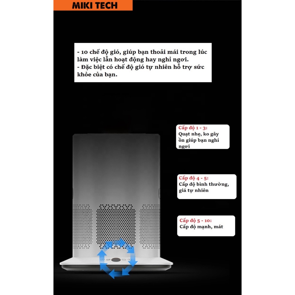 Máy lọc không khí MIKI Purifier LP2 tích hợp quạt không cánh 10 cấp độ, khử khuẩn Plasma, lõi lọc HEPA H13 . | BigBuy360 - bigbuy360.vn