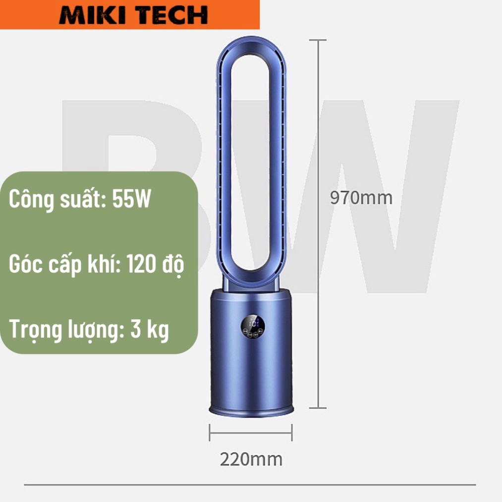 Máy lọc không khí bằng ion tích hợp quạt không cánh MIKI Ion Purifier IP1 tạo ion âm . | BigBuy360 - bigbuy360.vn