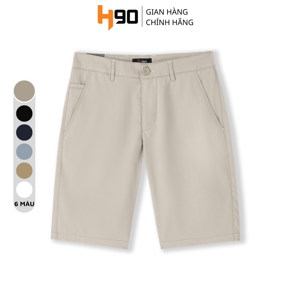 Quần Short Nam H90 Chất Kaki Co Giãn Form Rộng Trẻ Trung, Năng Động Màu Đen, Trắng, Be HSTK002