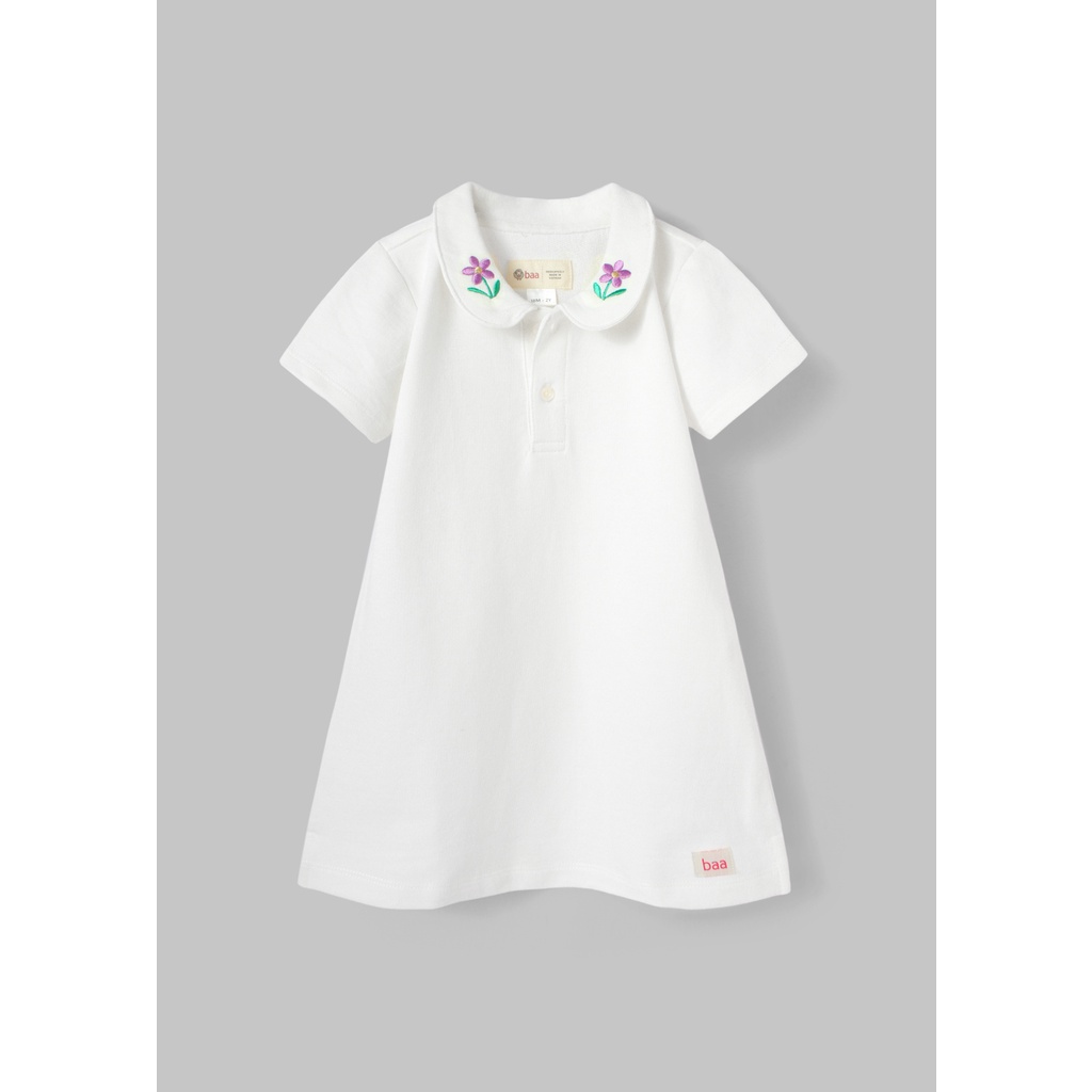 Đầm bé gái cotton thêu logo, đầm polo cho bé gái từ 1 tuổi - 7 tuổi Baa Baby - GT-AD43N-01