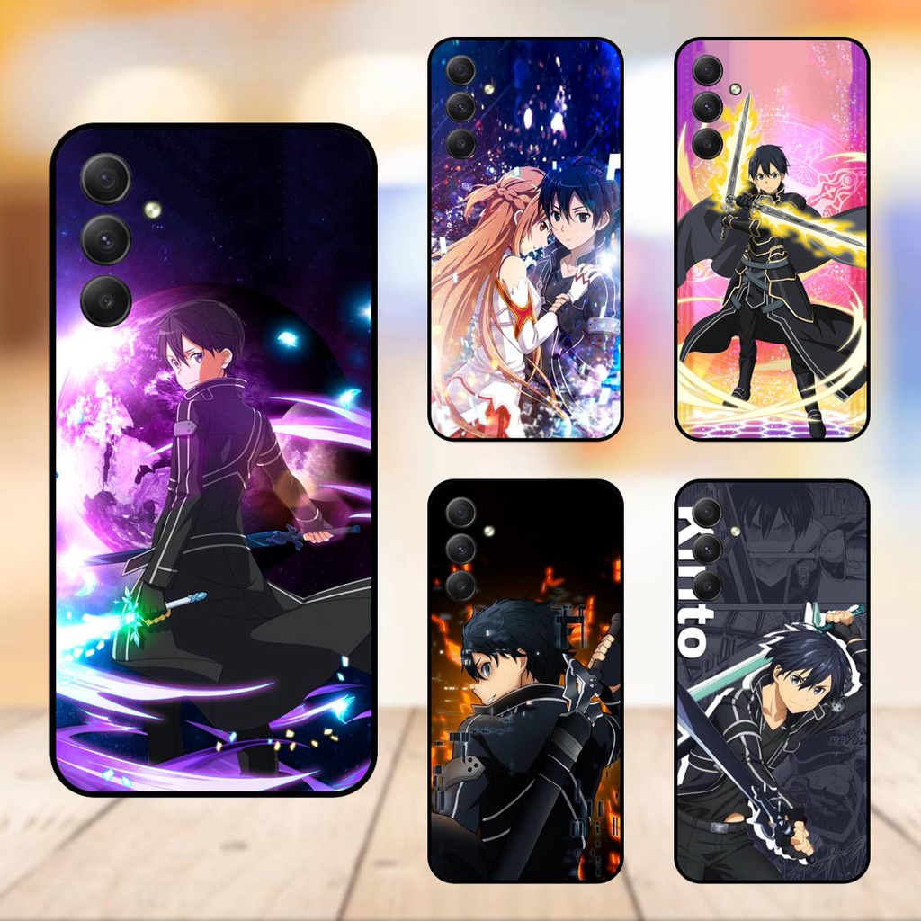 Ốp lưng điện thoại Samsung A34 5G viền đen Kirito Sword Art Online