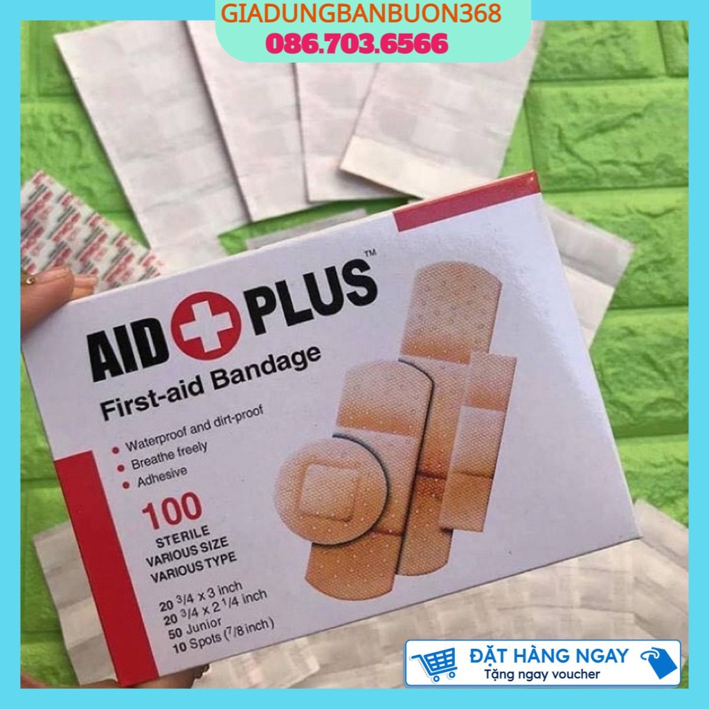 Hộp 100 băng gạc y tế tiệt trùng AID FIRST - Tuyển Sỉ