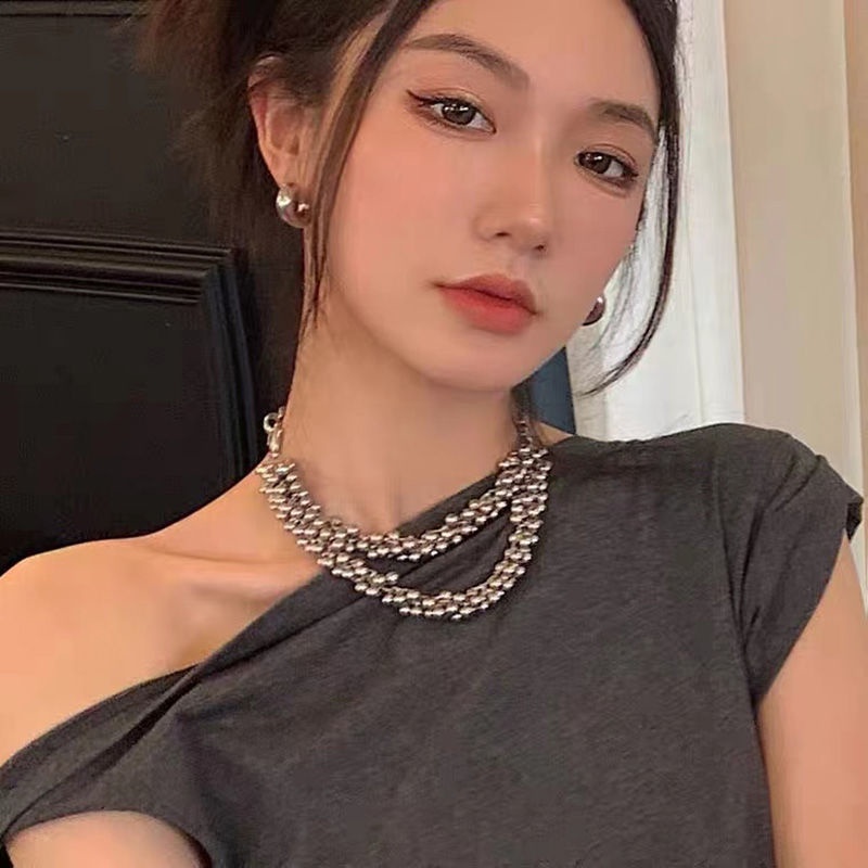 Vòng cổ Mặt Quả Cầu Kim Loại Phong Cách Âu Mỹ Cho Nữ