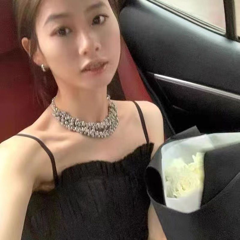 Vòng cổ Mặt Quả Cầu Kim Loại Phong Cách Âu Mỹ Cho Nữ