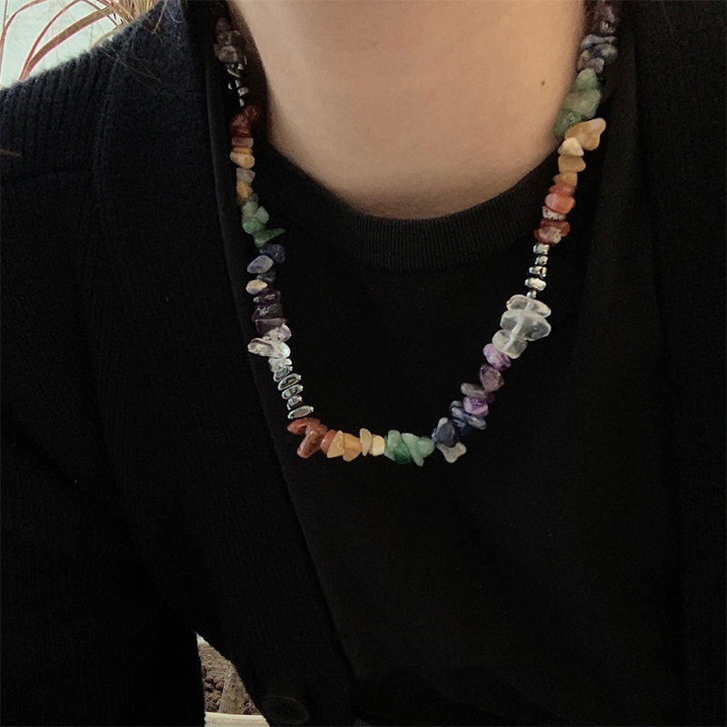 Vòng cổ Hạt Thủy Tinh Năm Màu Cá Tính Ngọt Ngào Cho Nữ