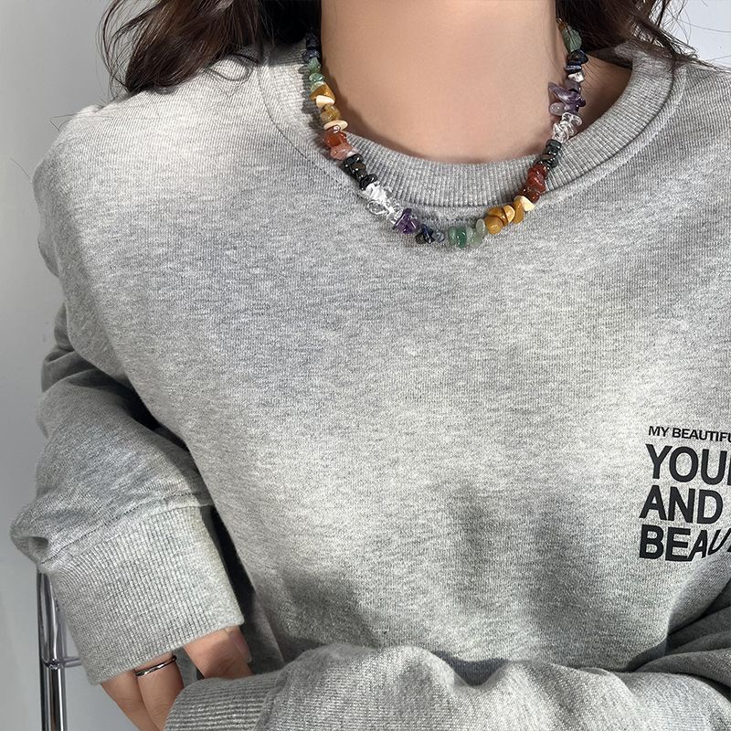 Vòng cổ Hạt Thủy Tinh Năm Màu Cá Tính Ngọt Ngào Cho Nữ