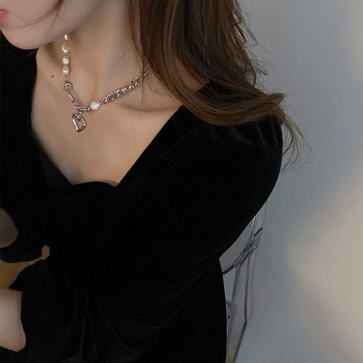 Vòng cổ Ngọc Trai Phong Cách baroque Hàn Quốc Kiểu Mới 2022 Cho Nữ