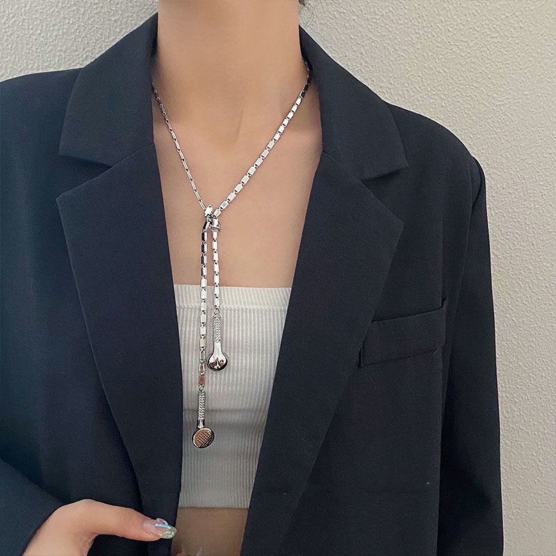 Vòng cổ Mặt Tai Nghe Xiao Zhan Wang Yibo 2021 Bằng Thép Titan Nhẹ Sang Trọng