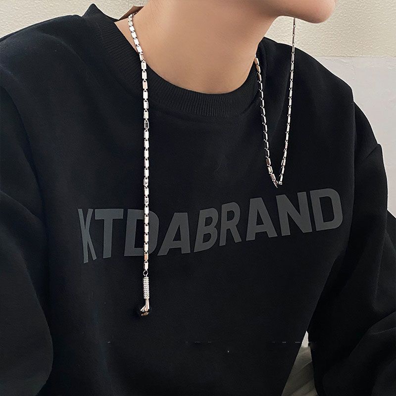 Vòng cổ Mặt Tai Nghe Xiao Zhan Wang Yibo 2021 Bằng Thép Titan Nhẹ Sang Trọng