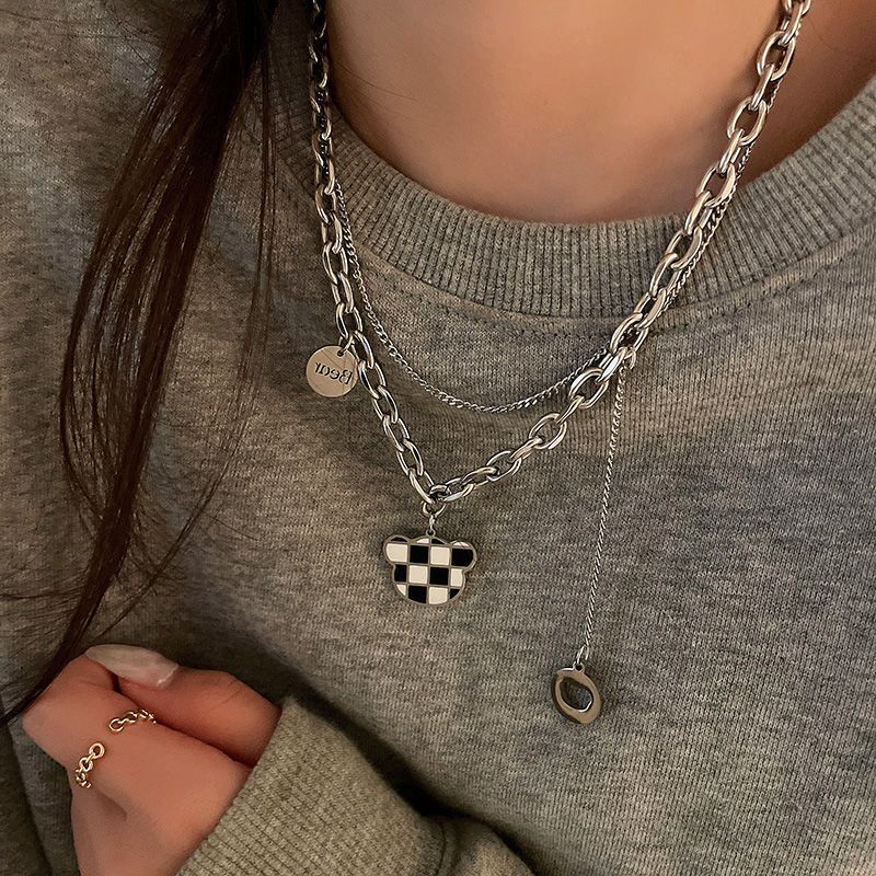 Vòng cổ Họa Tiết Kẻ Ô Phong Cách Hiphop Dành Cho Nam Và Nữ 2021