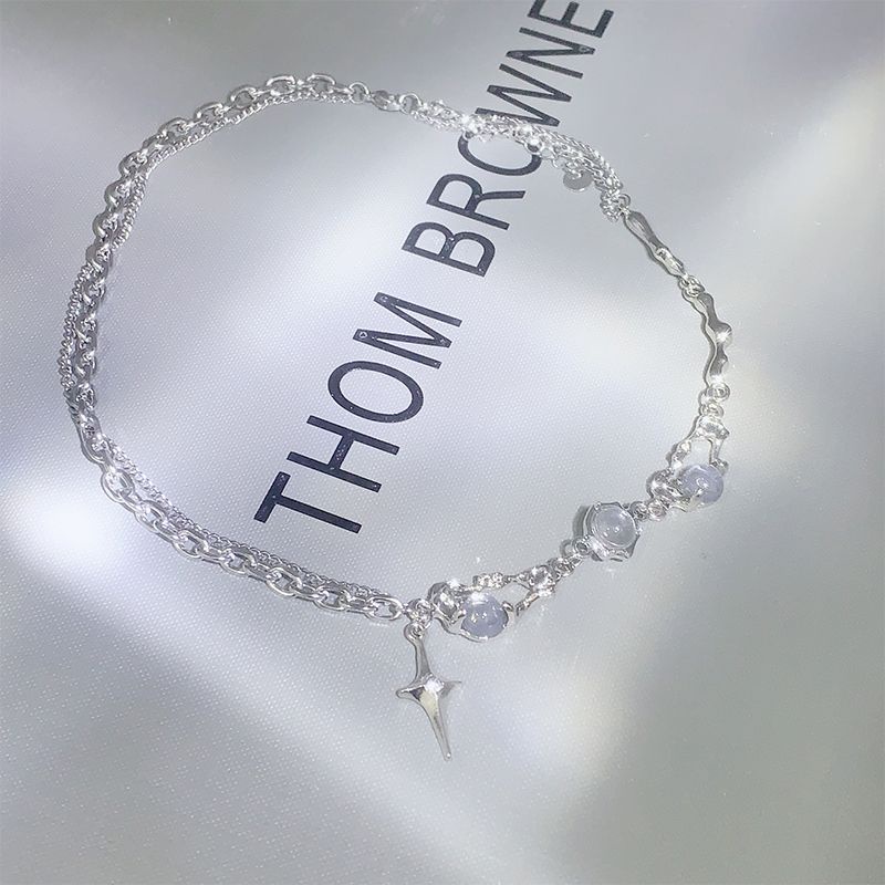 Vòng cổ Mặt Chữ Thập Đính Đá Zircon Phong Cách Ngọt Ngào Cho Nữ Se