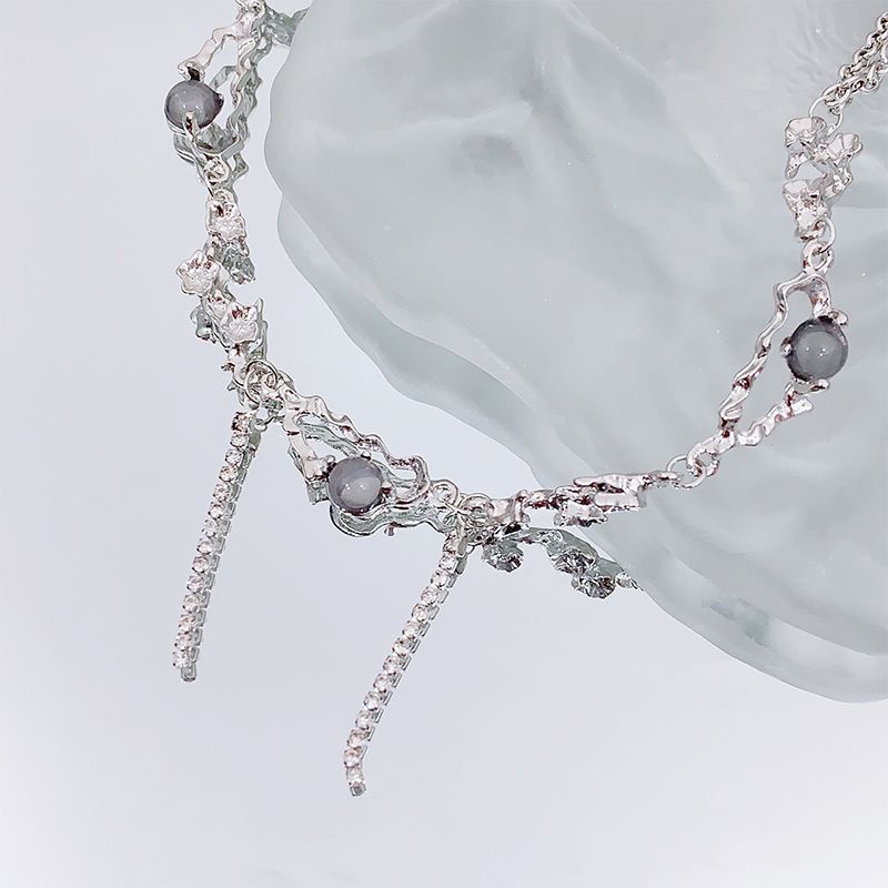 Vòng cổ Mặt Chữ Thập Đính Đá Zircon Phong Cách Ngọt Ngào Cho Nữ Se