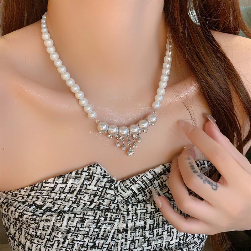 Vòng cổ Ngọc Trai Sang Trọng Phong Cách Pháp Cổ Điển Dành Cho Nữ