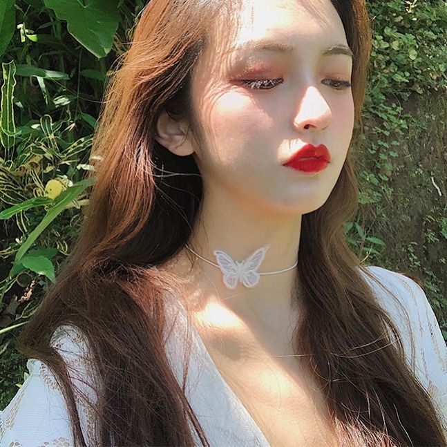 Vòng cổ Ngắn Mặt Hình Bướm Đơn Giản Phong Cách Hàn Quốc Cá Tính Cho Nữ