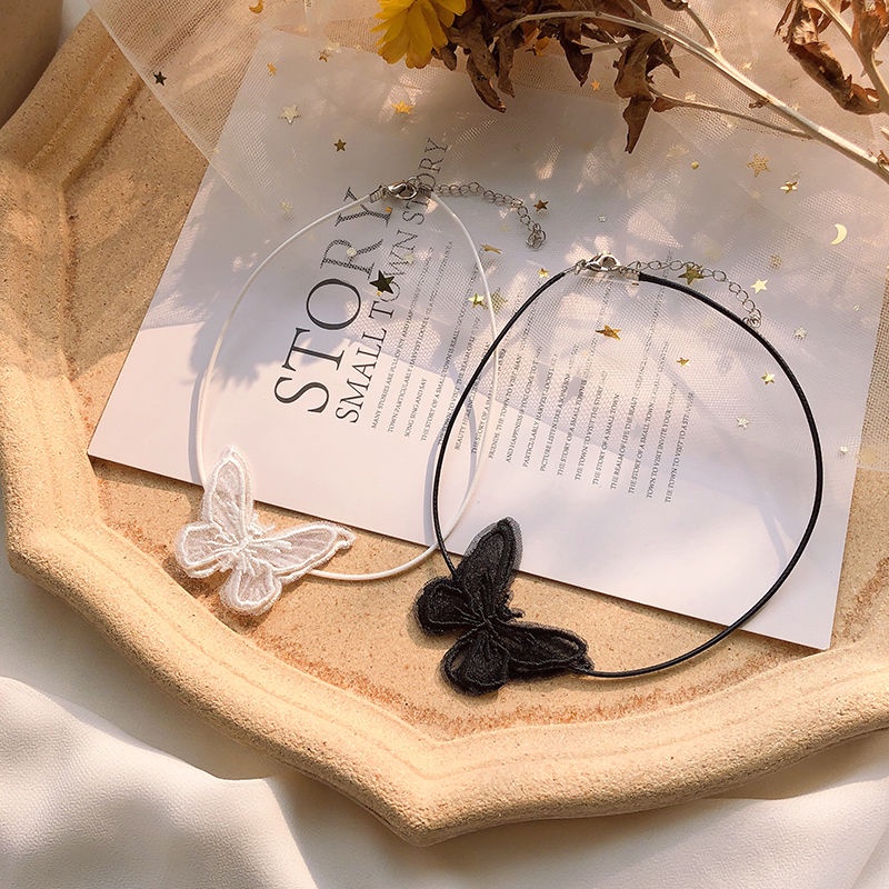 Vòng cổ Ngắn Mặt Hình Bướm Đơn Giản Phong Cách Hàn Quốc Cá Tính Cho Nữ