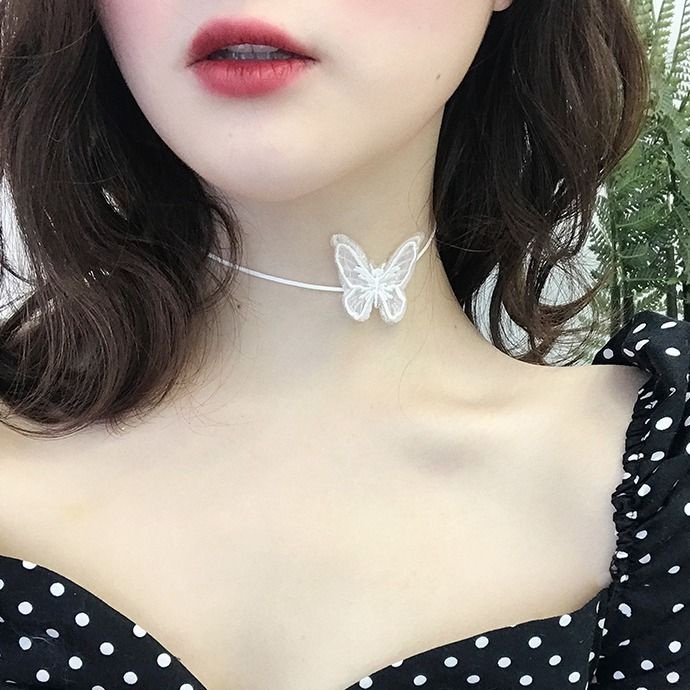 Vòng cổ Ngắn Mặt Hình Bướm Đơn Giản Phong Cách Hàn Quốc Cá Tính Cho Nữ