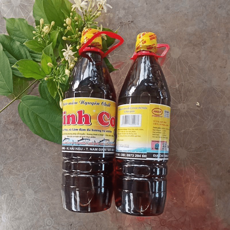 Nước mắm chắt truyền thống Ninh Cơ chai 1lít. Độ đạm >=25mg/l. Mắm Hải Hậu, Nam Định mamnguyendam