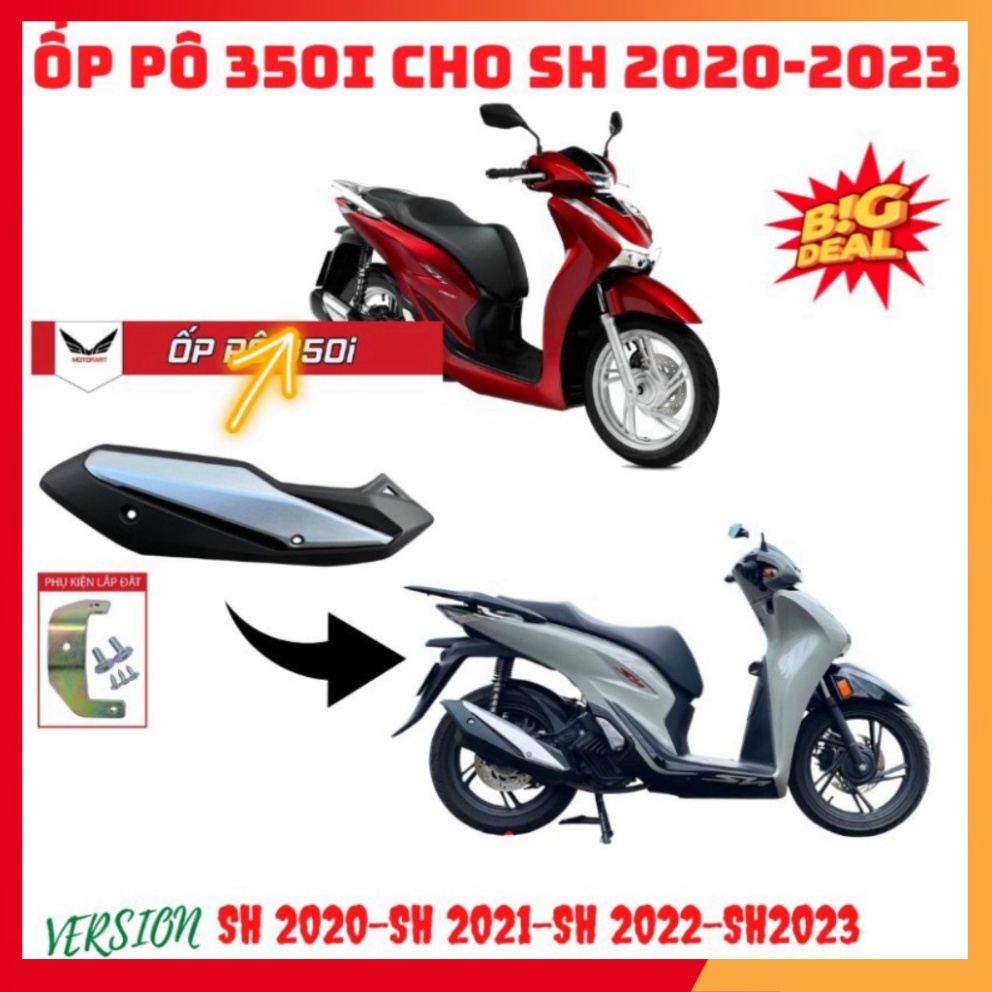 Ốp pô Sh 350i lắp chuẩn như Zin Cho Honda SH 125i / 150i / 160i các đời SH 2020, SH 2021, SH 2022, SH 2023