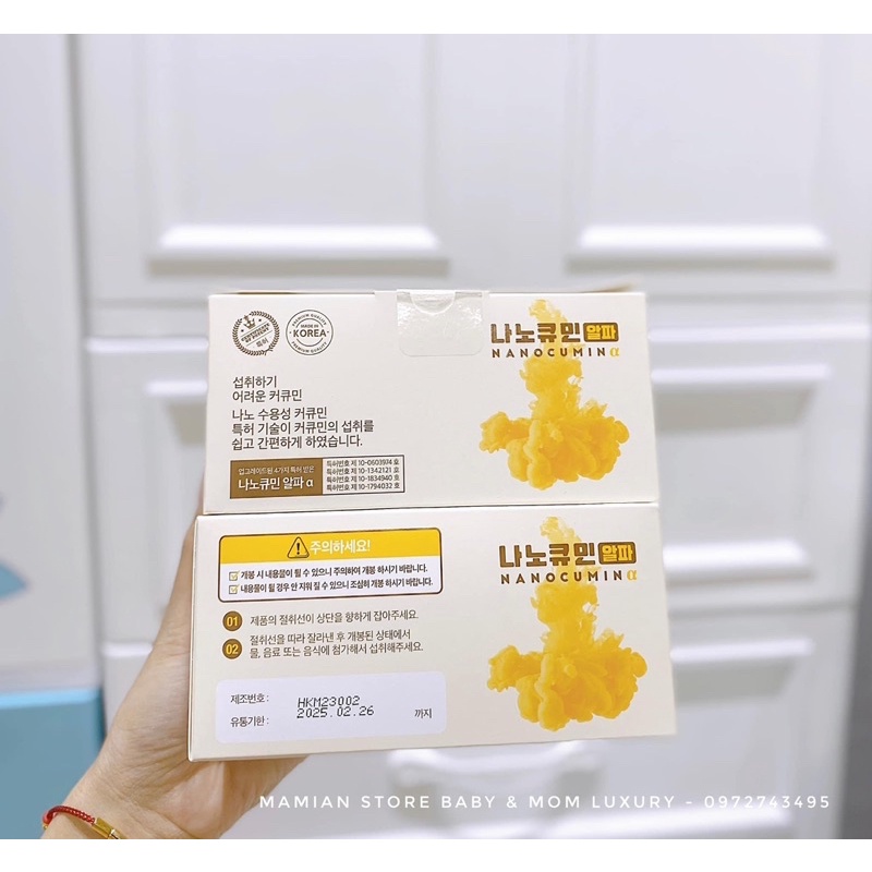 Tinh nghệ Nano Cucurmin Hàng Air Hàn Quốc, Chính Hãng/1 hộp 30 gói