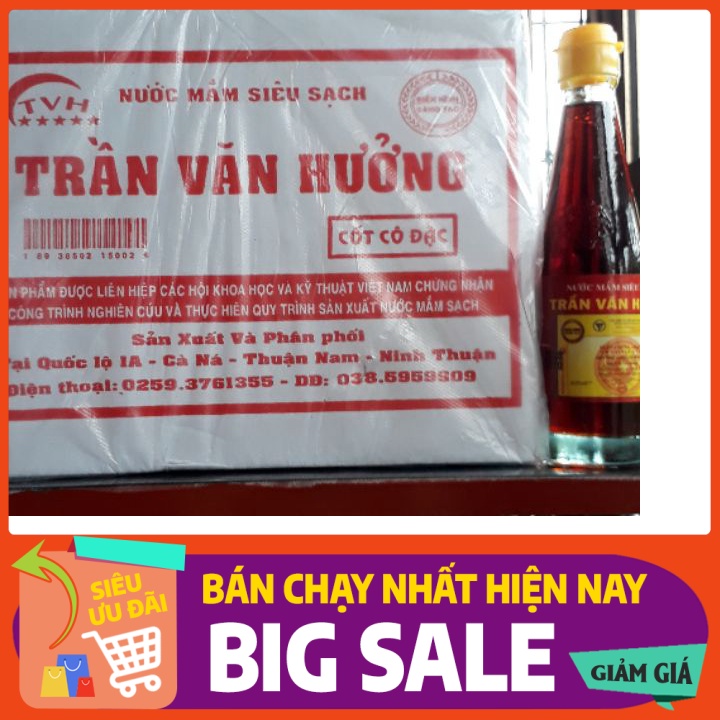 (Ngon nhất) Nước mắm siêu sạch Trần Văn Hưởng ( 10 chai x 220 ml cốt cô đặc được Hội KH và KT Việt Nam CN sản xuất nước