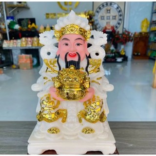 Tượng Ông Thần Tiền đá màu trắng nhiều kích thước