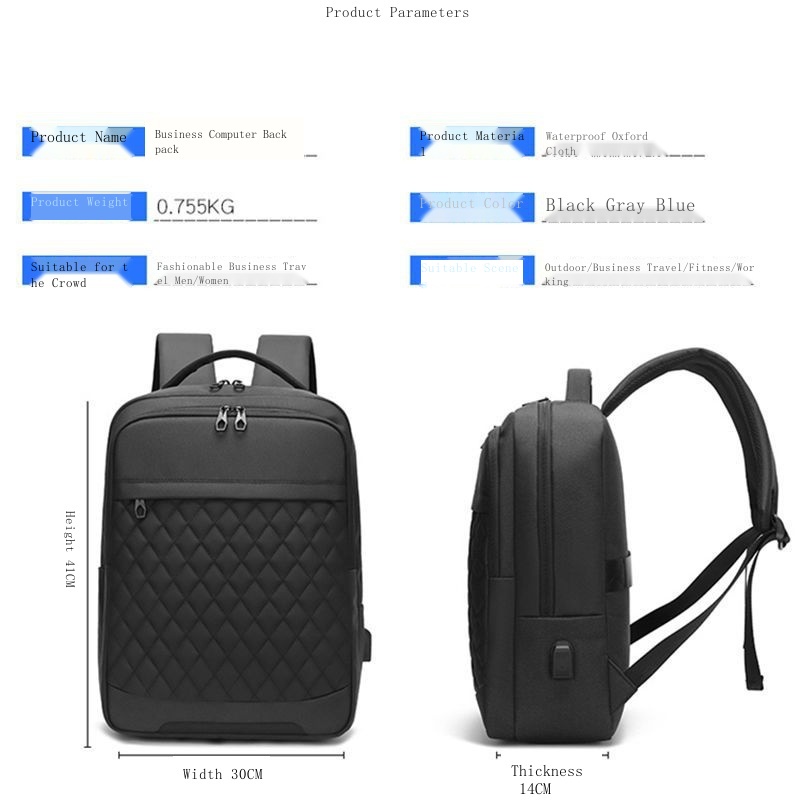 Hàng Có Sẵn! Hàng Có Sẵn!Ba Lô Đựng Laptop Sức Chứa Lớn Mẫu Mới 2023 Dành Cho Nam