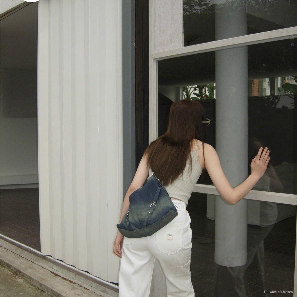 Order💯💢Túi Đeo Vai Denim Phong Cách Retro Túi Tote Dung Tích Lớn Túi Sát Nách Túi Nữ