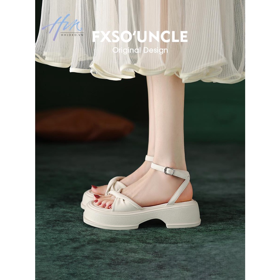 Giày Sandal Đế Xuồng Dày Hở Ngón Mùa Hè 2023 Hợp Thời Trang Mới Kiểu Pháp Dễ Phối Đồ Cho Nữ