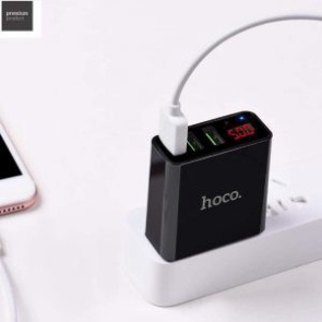 Cóc sạc nhanh C15 đầu ra 3 USB có đèn LED báo phần trăm pin BH 12 tháng