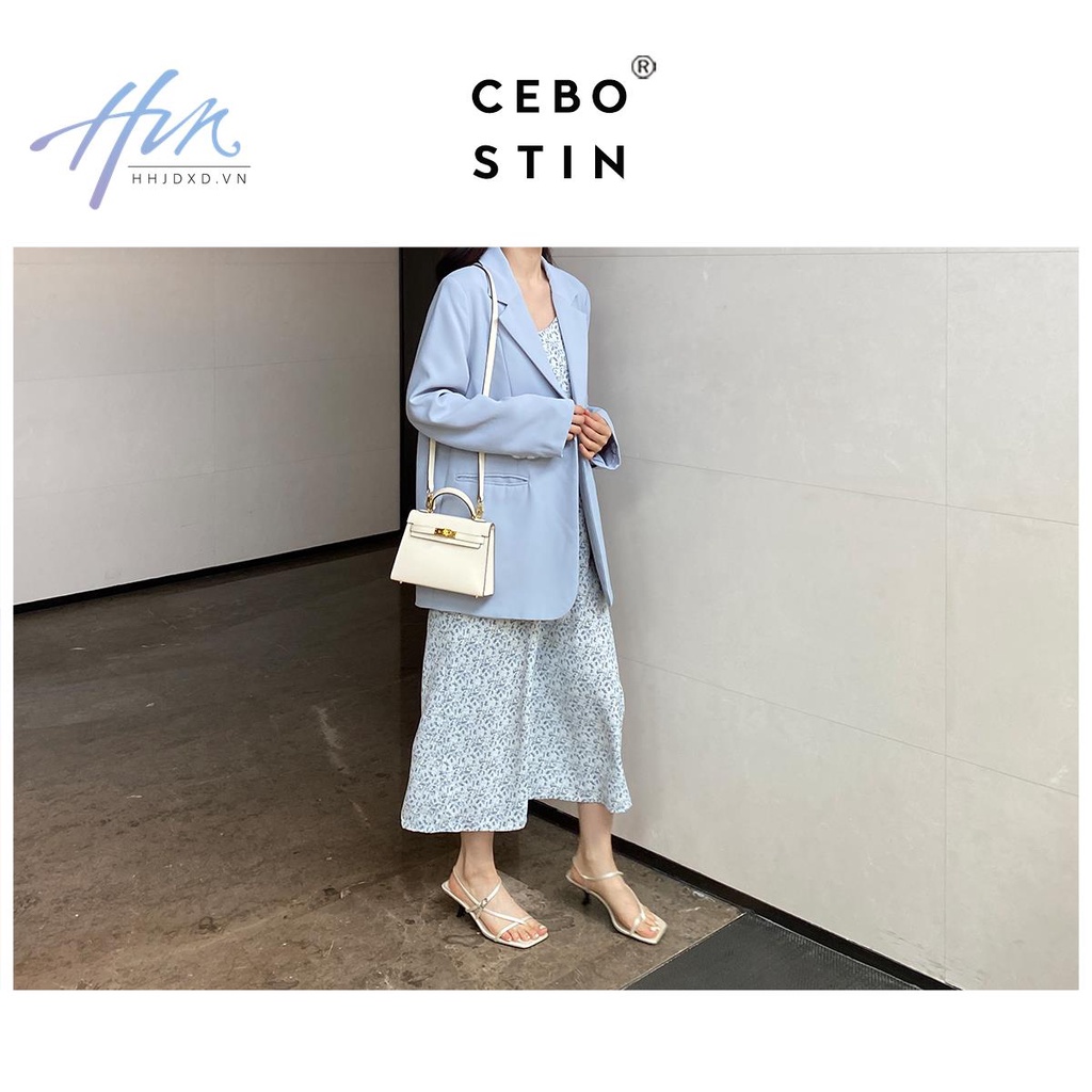 Giày Sandal Cao Gót Đế Bằng Phối Khóa Cài Thời Trang Mùa Hè Dành Cho Nữ