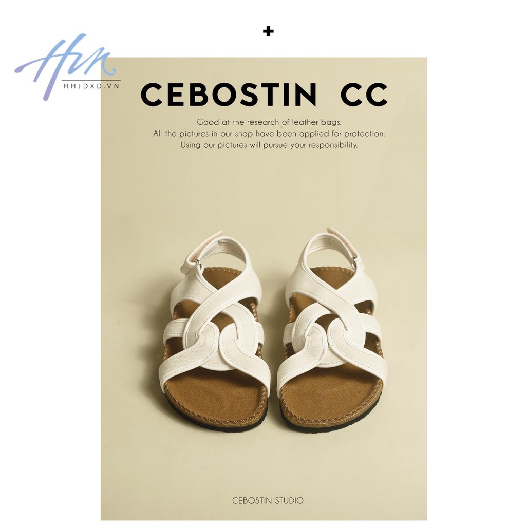 Giày Sandal Đế Dày Quai Chéo Phong Cách Retro Dành Cho Nữ