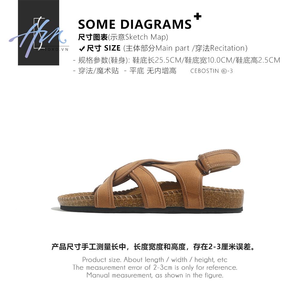 Giày Sandal Đế Dày Quai Chéo Phong Cách Retro Dành Cho Nữ