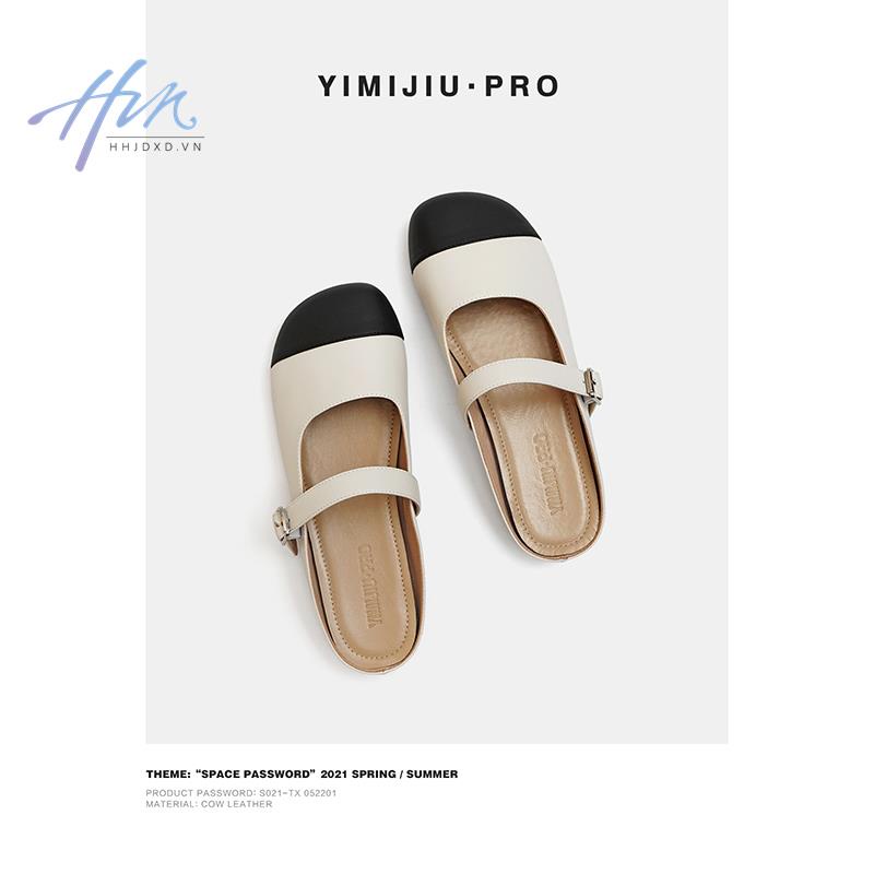 Dép Da Đế Bằng Thời Trang Xinh Xắn Cá Tính Cho Nữ