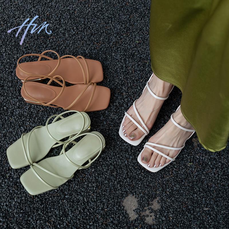 Giày Sandal Gót Thấp Mũi Vuông Thời Trang Mùa Hè Dành Cho Nữ