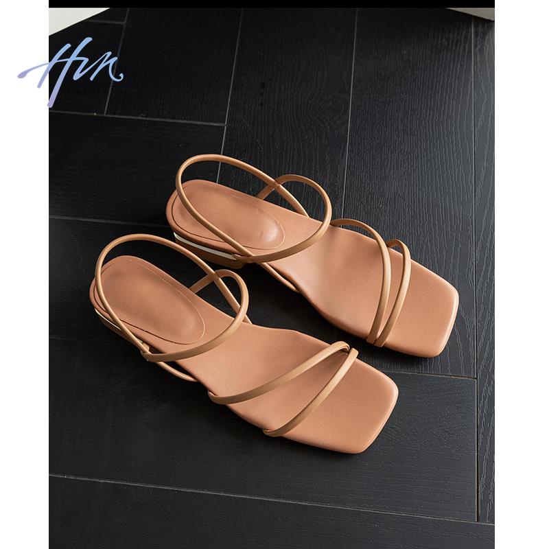 Giày Sandal Gót Thấp Mũi Vuông Thời Trang Mùa Hè Dành Cho Nữ
