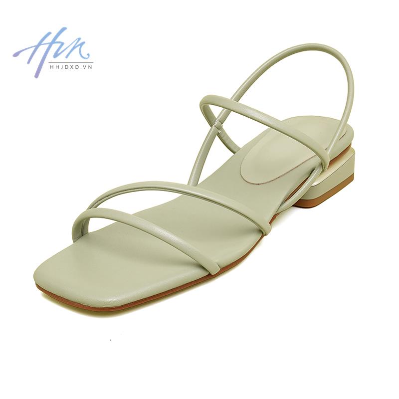 Giày Sandal Gót Thấp Mũi Vuông Thời Trang Mùa Hè Dành Cho Nữ