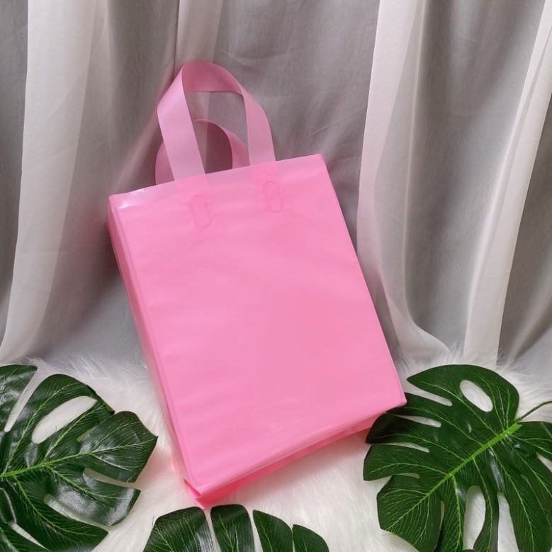 0,5kg - 1kg Túi Đựng Hàng Hồng Pastel Nilong PE Dẻo Có Quai Xách - Túi Ni Lông Tuidunghang Bóng Đẹp Dẻo Dai
