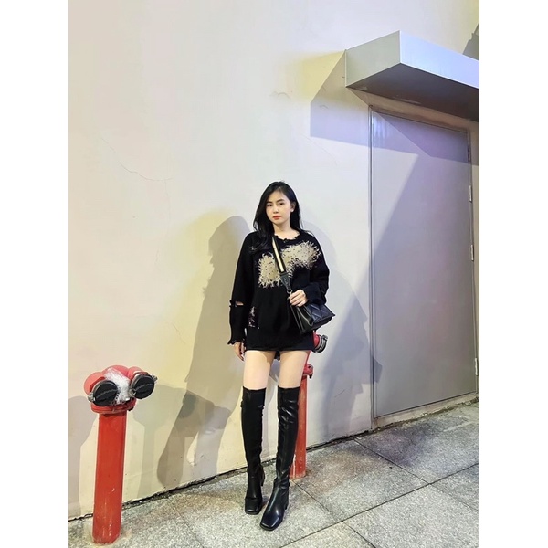 Boot đùi nữ da pu 5cm