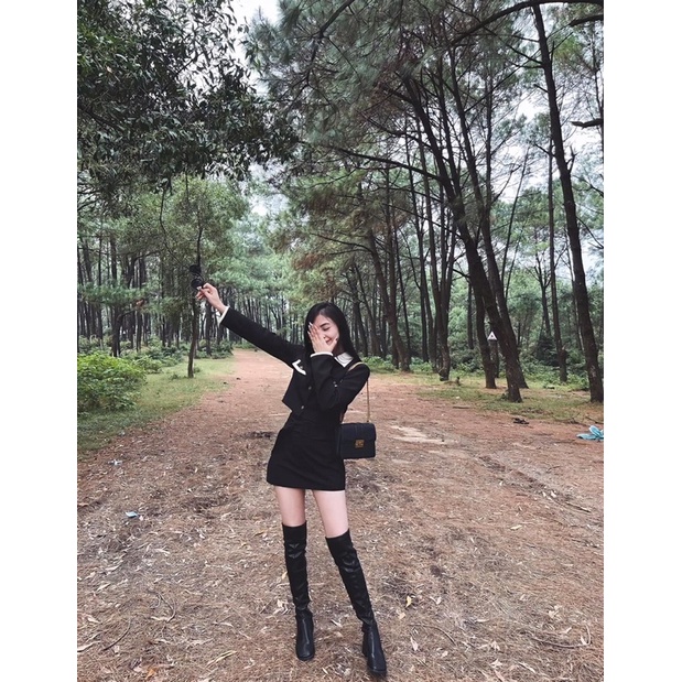 Boot đùi nữ da pu 5cm