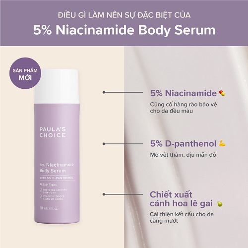 Tinh chất làm sáng và phục hồi da cơ thể Paula’s Choice 5% Niacinamide Body Serum